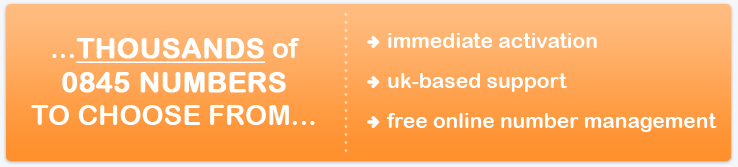 Free 0845 numbers. We provide a dedicated Account Manager with every 0845 number, full free UK support and online number management.